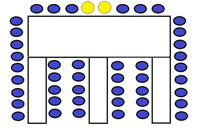 Расстановка столов. Рассадка гостей буквой ш. Расстановка столов на 100 человек. Расстановка столов на 50 человек.
